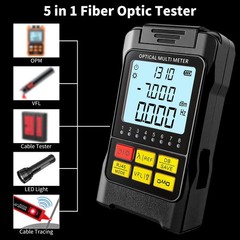 Rechargeable 5-in-1 Fiber Optic Cable Tester OPM VFL RJ45 SC/FC/ST LC