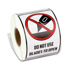 1500 Warning Labels – ‘Do Not Use Sharp Objects’ Stickers, 2×3 Inch, Strong Adhe