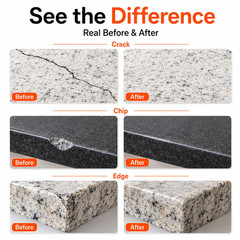 Granite Repair Kit (Color Match), Transparent Granite Countertop Repair Kit for