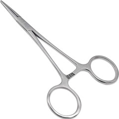 Precision Kelly Hemostat Forceps Locking Tweezers Clamp, Silver, Straight Stainl