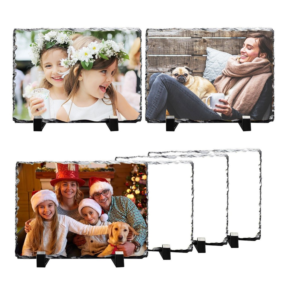 15 Pack 7.87″x11.8″ Sublimation Photo Slate Rock Plaque Blanks w/ Holder
