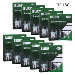 50pcs Dental Turbine Diamond Burs Fit for High Speed Handpiece FG1.6mm TF-13C