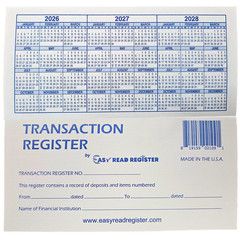 12 Checkbook Transaction Registers 2026-2027-2028 Calendars Check Book Bank