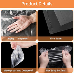 40″ x 60″ Extra Large Clear Plastic Storage Bags, 4 Pack Huge Waterproof Stor…