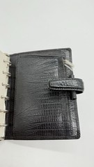 Rare Filofax Pocket Topaz Black leather Organizer Planner unused retired