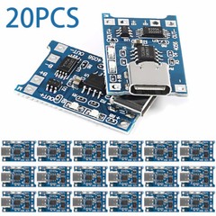 20PCS Type-C USB 5V 1A 18650 TP4056 Lithium Battery Charging Board Charger