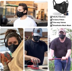 2x Half Face Cover Respirator Reusable Face Mask Bike Sports Worksite Facepiece