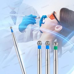 20PCS Dental Diamond Bur FG High Speed Bur SR Straight Round Coarse/Fine 880 881