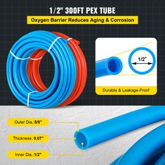 2 Rolls 1/2″ x 300ft PEX Tubing for Potable Water Combo O2 Barrier