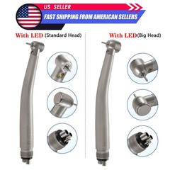 Dental Fiber Optic LED E-generator Handpiece Big/Standard Head 3Spray 4Water YBM