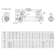 MAL40X100-CA Pneumatic Air Cylinder Bore 40mm Stroke 100mm Double Acting 1Pc