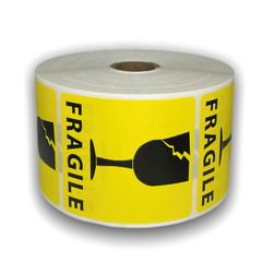 2×3-inch Cracked Glass / Fragile Yellow Labels Shipping Adhesive Stickers 500PCS
