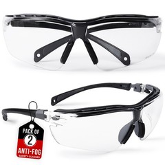 Bison Life Higuard Safety Glasses, Anti-Fog/Anti-Scratch, Pack of 2