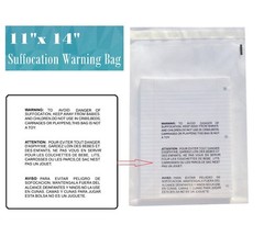 11×14 Clear Suffocation Warning Poly Self Seal Bags -ST ShipMailers