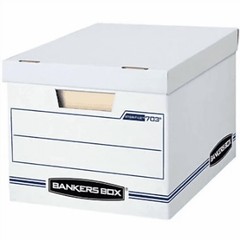 Bankers Box Basic Duty Letter/Legal File Storage Box with Lids, 10 Pack, White
