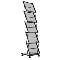 Uimoso Foldable Movable Brochure Rack with 5 Pockets Magazines and Literature