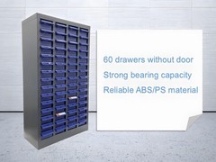 60 Drawer Hardware Organizer Cabinet No Door for Samples Metals Electronics Blue