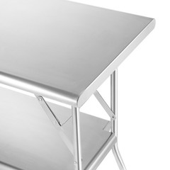 Stainless Steel Folding Commercial Prep Table with Undershelf – 48 x 24 in.