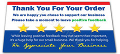 100 Thank You Supporting Our Small Business Cards for eBay Purchase Order Notes