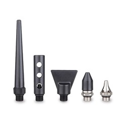 5Piece Nozzle Set For Capri Tools 2-Way Air Blow Gun 1/4 inch, Black
