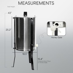Four 4/8 Frame Stainless Steel Bee Honey Extractor SS Honeycomb Drum BEE-V004B