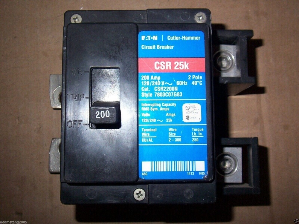 Eaton CH CSR CSR2200N 2 Pole 200 Amp 240V Circuit Breaker