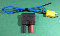 1 Type K Thermocouple Bead probe + NPN 4mm Banana Dual Plug Multimeter Adapter