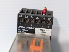 Schrack MT3330C4 relay, 24VDC with Schrack MT78740 relay base as shown