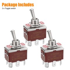 3PCS Marine Boat Automotive Car 12V 30A Toggle Switch DPDT On/Off/On 3 Position