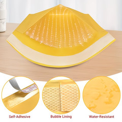 1Pc 4×8″ Self Seal Kraft Bubble Mailers Padded Envelopes Yellow Shipping Bags