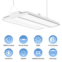 22500LM – 150W LED Linear High Bay Shop Light Warehouse Factory Hanging Fixtures