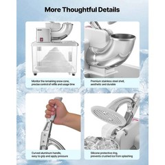 High Capacity 300W Electric Ice Shaver – 50L Snow Cone Maker for Families