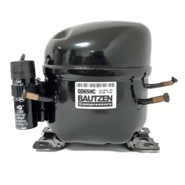BAUTZEN QD128H 1/2 HP FRACTIONAL REFRIGERATION COMPRESSOR 110-120 V 60 HZ R134A