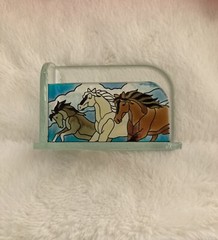 Joan Baker Designs Art Glass With Horses Business Card Holder (H1)