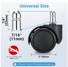 Office Chair Wheels Replacement 5 Pcs 2 Inch Office Chair Casters Heavy Duty