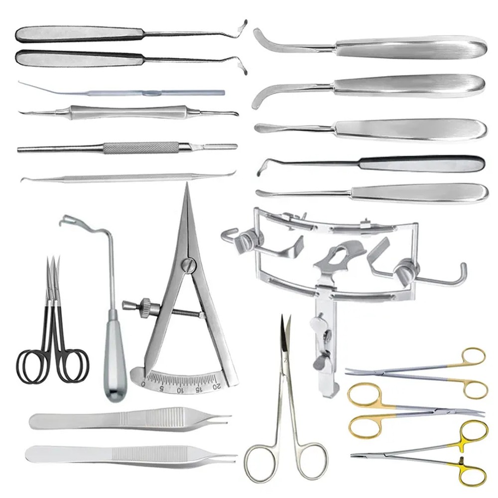 Cleft Lip Palate Set Mouth Gag Complete Set Of 22Pcs Plastic Surgery Instruments