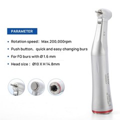 COXO CX235C7 Dental Fiber Optic LED Standard Head 1:5 Contra Angle Handpiece