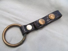 CHOICE of ONE (1) Flashlight/Baton Holder-Blk Leather Basketweave w/Brass Ring