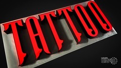 TATTOO Storefront Sign Outdoor LED Illuminated custom sizes and font style