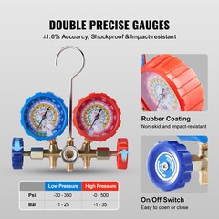 VEVOR AC Manifold Gauge Set 3-Way Fit R134A R22 R12 R502 Refrigeration Charging