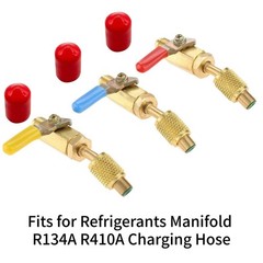 3PCS/Set Brass Air Conditioning HVAC 1/4″ Shut Valve For AC Charging Hoses