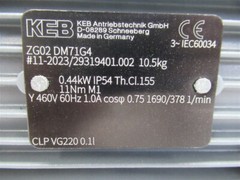 KEB ZG02DM71G4, Motor & Gear Reducer