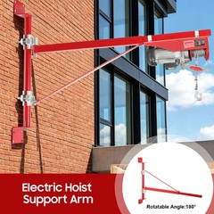Wall Mount Jib Crane 1320 Lbs Load Electric Hoist Swing Arm with 180° Swivel