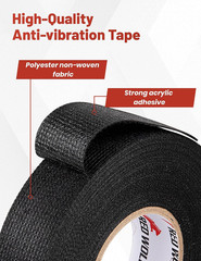 RED WOLF Wiring Harness Tape High Temp Wire Cable Loom Self-Adhesive Fabric Tape