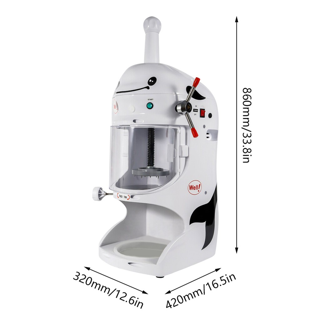 Ice Cub Shaved Ice Machine Commercial Ice Shaver Snow Cone Maker Premium 350W
