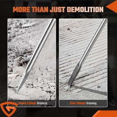 Demolition Jack Hammer Concrete Breaker 3000W Electric Hammer W/ 2 Chisel Bit