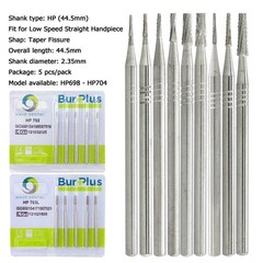Wave Dental Carbide HP Burs Taper Fissure Bur HP702 703 Long Straight Low Speed