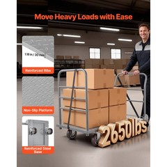 Uimoso Heavy Duty Foldable Platform Cart, 2650 lbs Capacity with Wheels