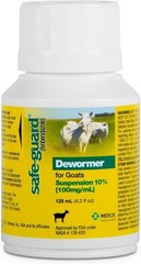 Merck Safe-Guard Goat Dewormer, 125mL fenbendazole 125ml (4.2 fl. oz) Exp: 2027