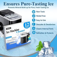12 Pack Ice Machine Cleaner Tablets – Non-Toxic Descaler for Crystal Clear Ice